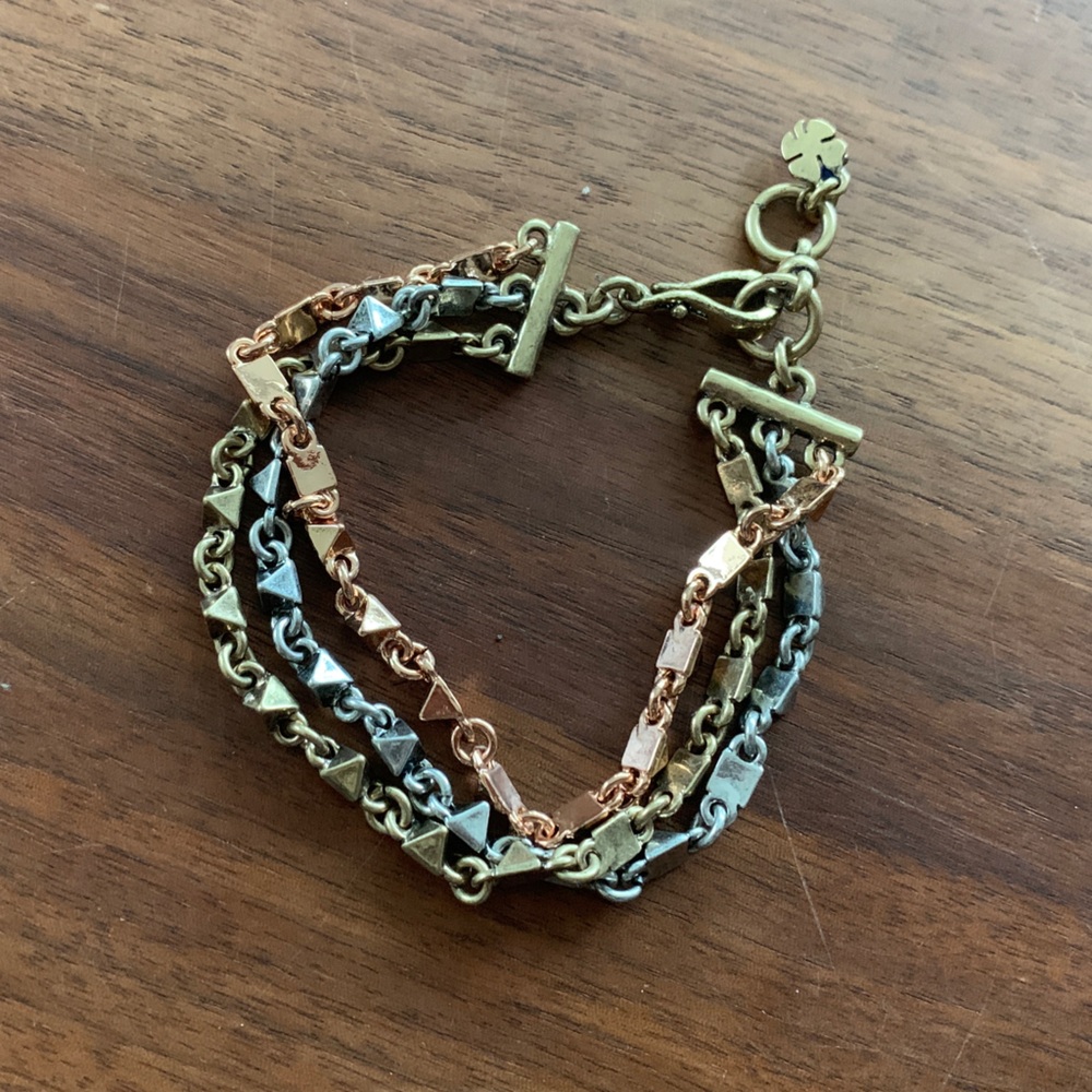 Lucky Brand gold, silver and bronze bracelet